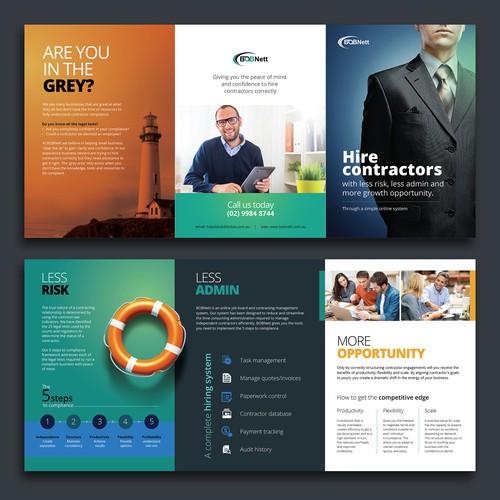 Tri-fold design with the title 'Professional eye-catching brochure'