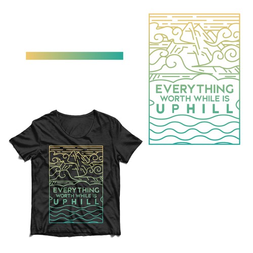 Line art t-shirt with the title 'Illustrative shirt design'