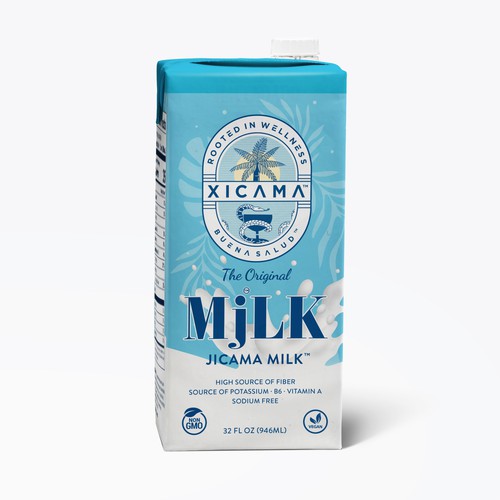Milk design with the title 'Xicama Brand Extension'