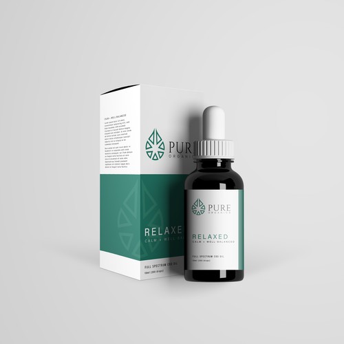 Color label with the title 'Pure Organics Packaging'