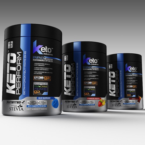 Sports label with the title 'keto perform'