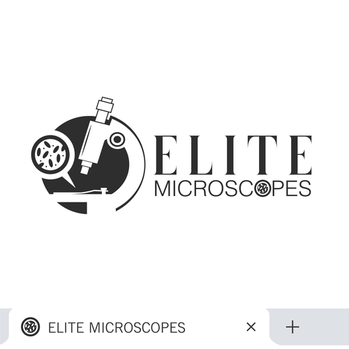 Microscope logo with the title 'logo design'