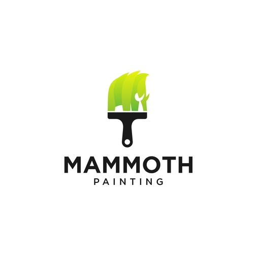 Painter logo with the title 'Mammoth painting logo design'