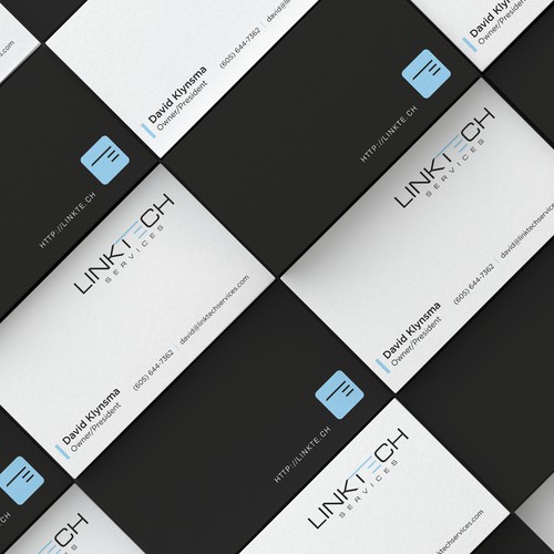 High-tech design with the title 'Minimalistic card for growing IT Company'