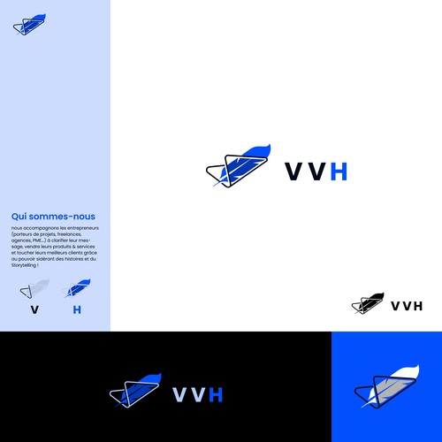Paper plane design with the title 'Logo for storytelling agency.'