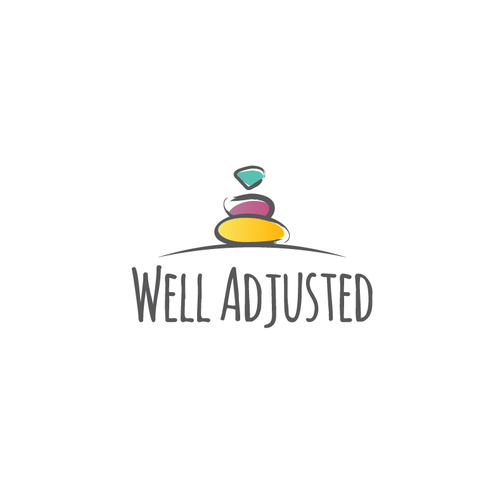 Stone design with the title 'Well Adjusted logo'