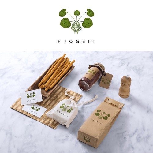 Sustainable logo with the title 'FROGBIT'