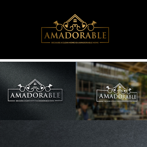 Cleaning services logo with the title 'Amadorable Logo Design'