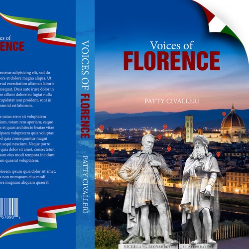 Attraction design with the title 'Cover for book "Voices of Florence"'