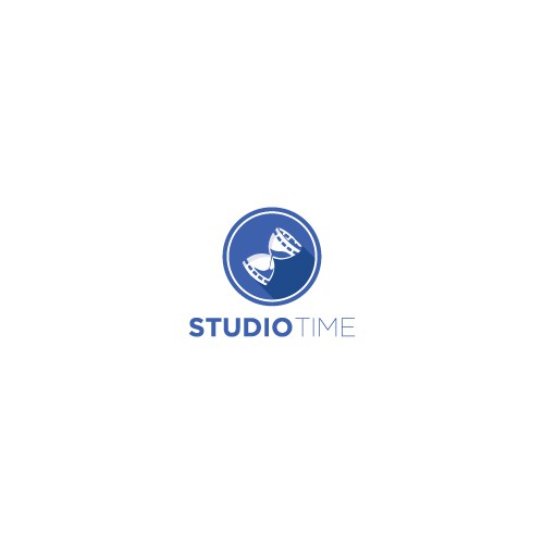 Hourglass logo with the title 'Studio Time Logo Design'