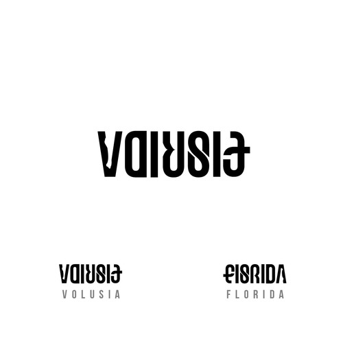 Ambigram design with the title 'Volusia Florida'