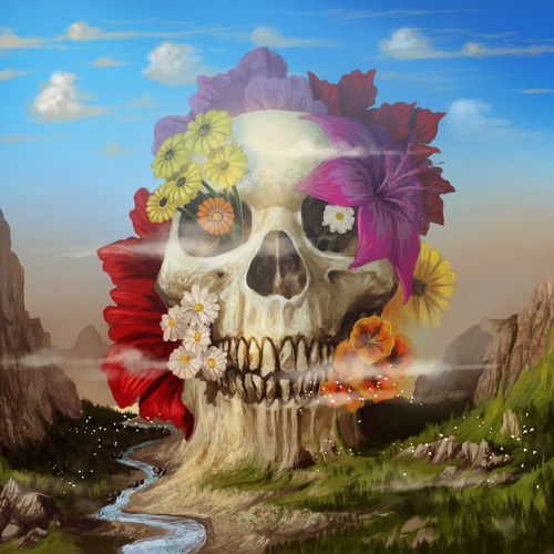 Skull design with the title 'CD music Artwork'
