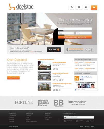 Space website with the title 'Deelstoel'