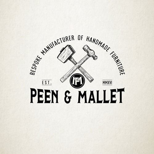 Bespoke logo with the title 'Logo for Peen & Mallet'