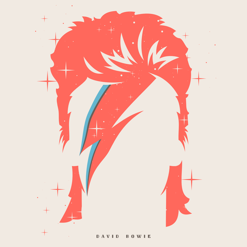 Portrait t-shirt with the title 'Bowie T-Shirt'