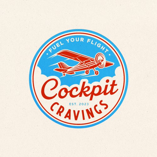 Food truck logo with the title 'Cockpit Cravings Foodtruck'