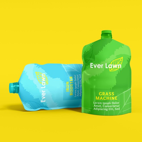 Yellow packaging with the title 'Packaging For Ever Lawn'