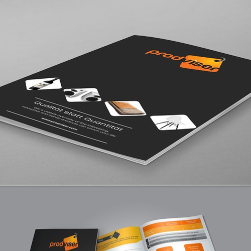 Yellow and black design with the title 'Minimal BiFold brochure design'