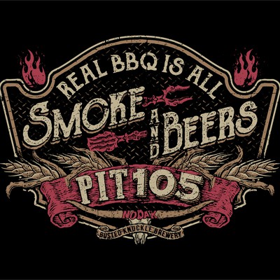 Vintage Pit105 BBQ T-shirt design
