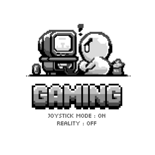 Chibi design with the title 'gaming pixel art'