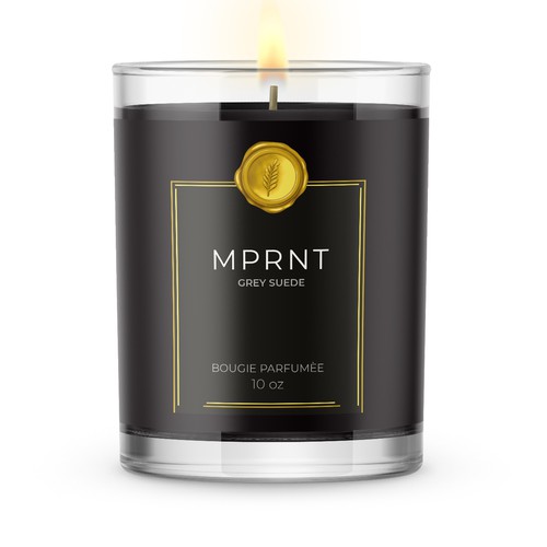 Candle label with the title 'Luxury Label Design'