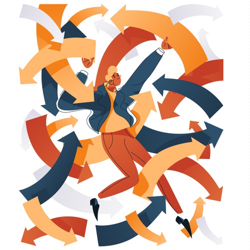 Conceptual artwork with the title 'ADHD concept illustration'