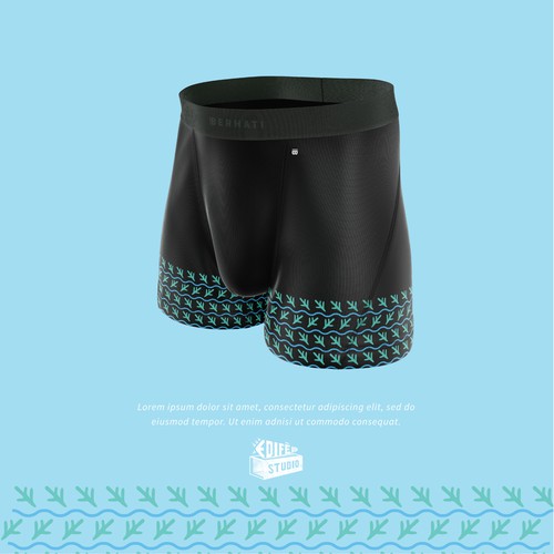 Underwear design with the title 'Mockup design for a boxer brief'