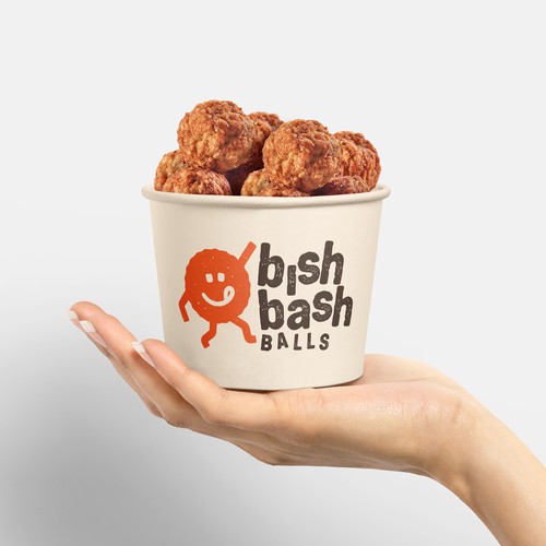 Fast food design with the title 'Bish Bash Balls restaurant '