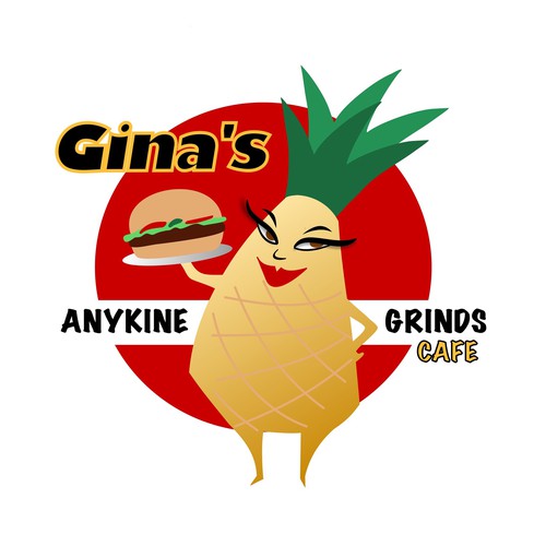 Aloha logo with the title 'Hawaiian theme for a popular cafe'