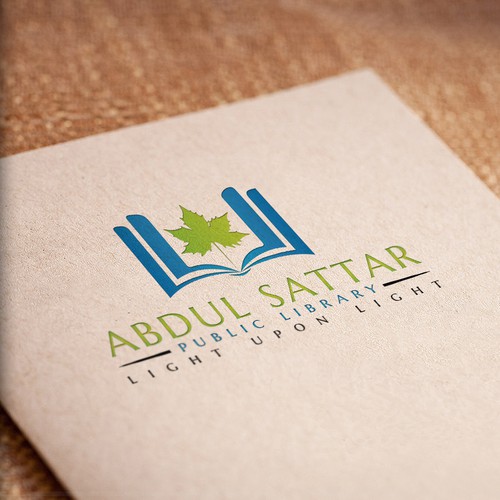 Library logo with the title 'Beautiful Design for a public library'