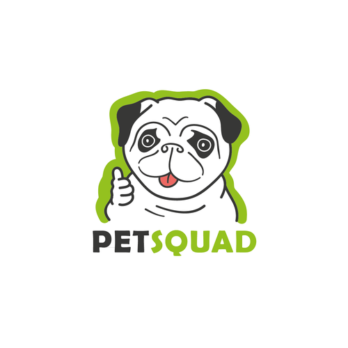 Pug logo with the title 'PetSquad'