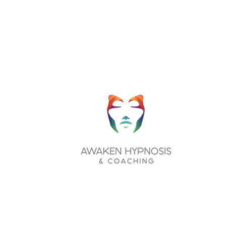 Stencil design with the title 'Modern and Sophisticated Logo for a Hypnotherapy Company'