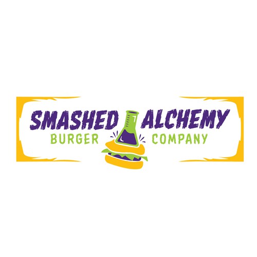 Alchemy logo with the title 'Logo concept for Smash Burger Food Truck'