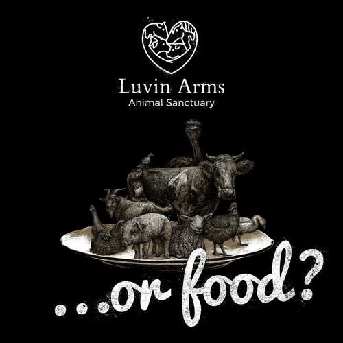 Vegetarian t-shirt with the title 'FRIEND OR FOOD'