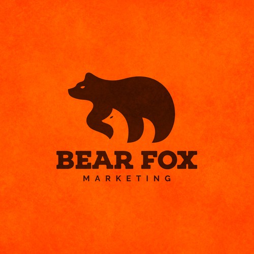 Bear head logo with the title 'Creative logo for Bear Fox Marketing.'