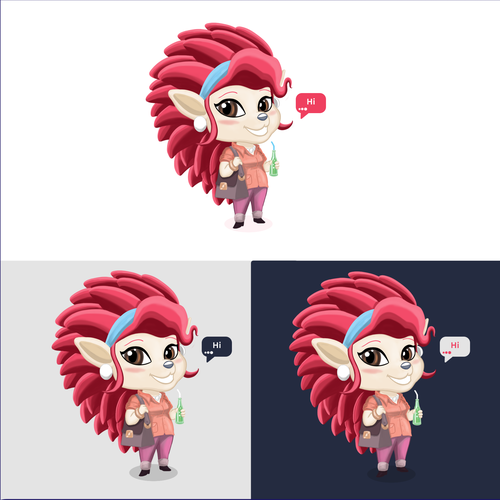 Hedgehog design with the title 'Cute Hedgehog Character'