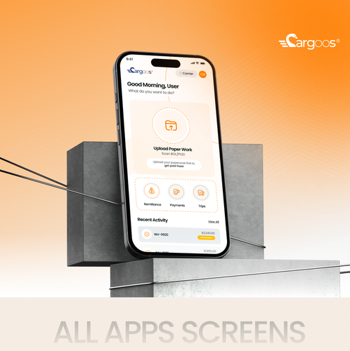 Shipping design with the title 'Cargos App Design'