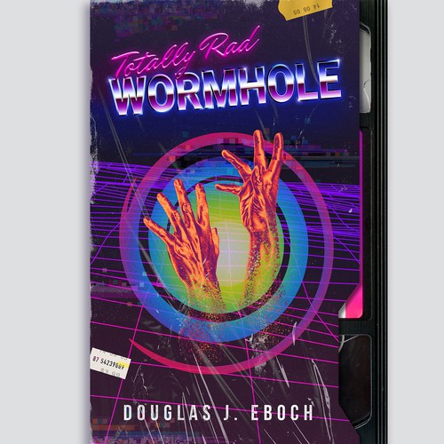 Time travel book cover with the title 'Totally Rad Wormhole'