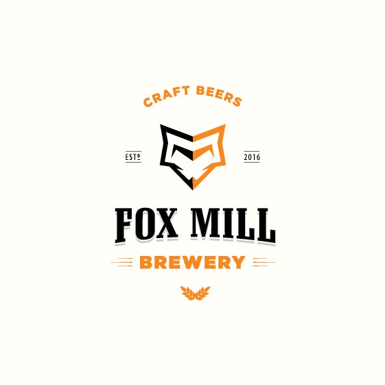 Mill design with the title 'Fox Mill Brewery'