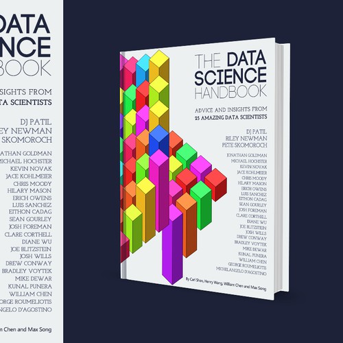 3D book cover with the title '"The Data Science Handbook" book cover'