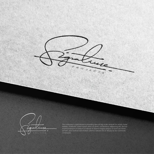 Signature brand with the title 'Create a Clean, Modern and Sophisticated Logo for an Artwork Company'