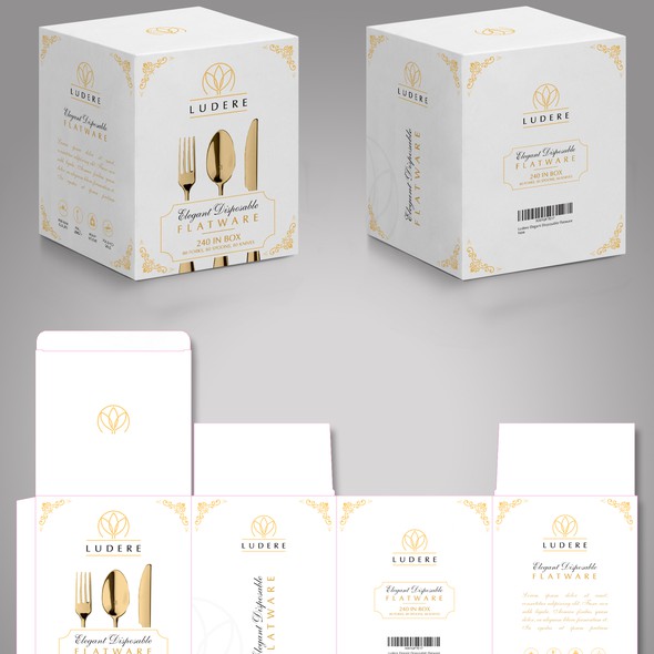 Flat packaging with the title 'package and Logo design'