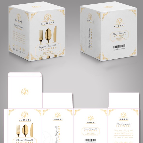 Flat packaging with the title 'package and Logo design'