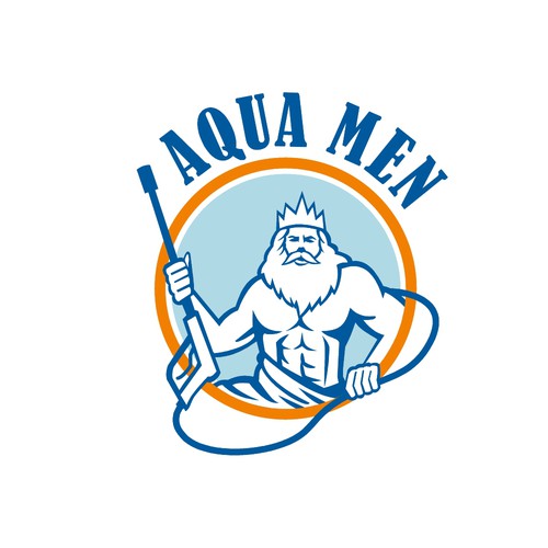 Power washing logo with the title 'Aqua Men Power Washing'