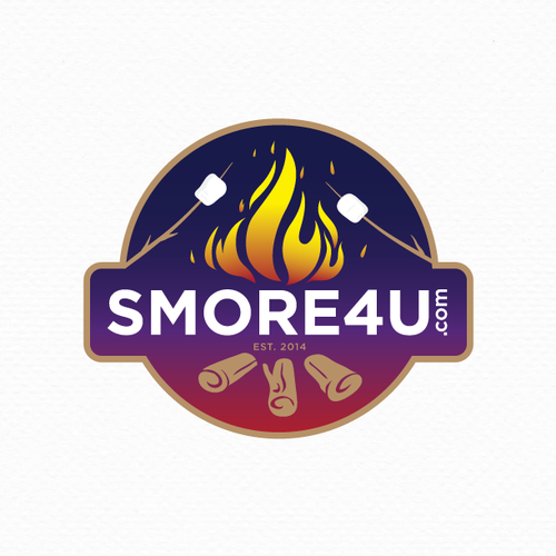 Campfire logo with the title 'Modern campfire logo for smore4u.com'