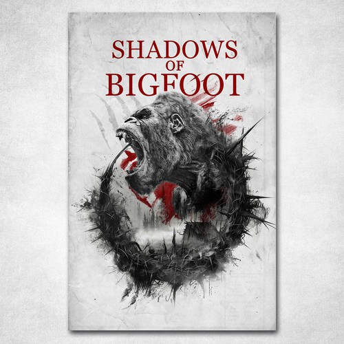 Film design with the title 'Shadows of Bigfoot movie poster'