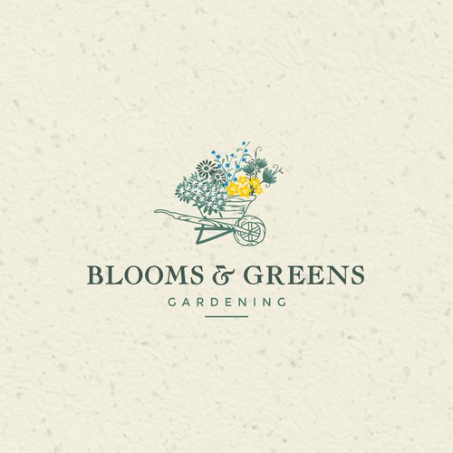 Garden logo with the title 'Flowers inspired, gardening logo'