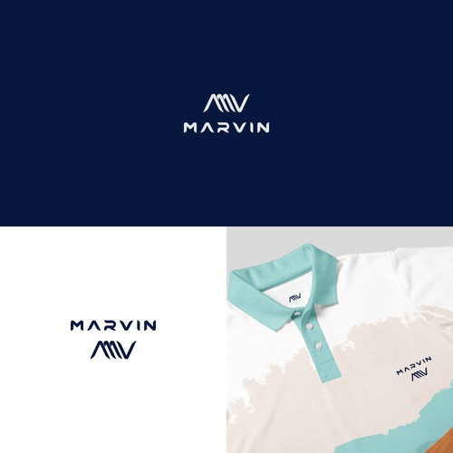 Yacht club design with the title 'MarVin - The name of our new yacht'