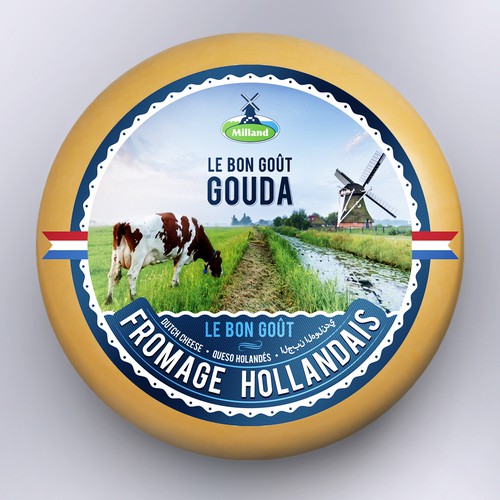 Dutch design with the title 'Gouda Cheese Label design'