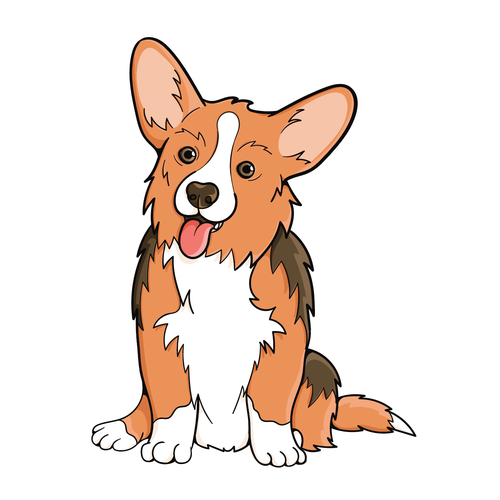 Comic t-shirt with the title 'Corgi illustration'